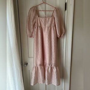 Anthropologie Textured Puff Sleeve Dress